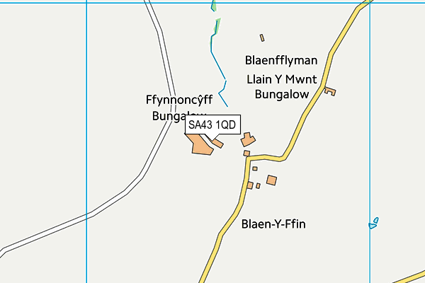 SA43 1QD map - OS VectorMap District (Ordnance Survey)