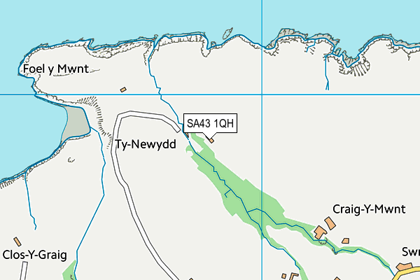 SA43 1QH map - OS VectorMap District (Ordnance Survey)