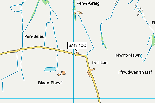 SA43 1QQ map - OS VectorMap District (Ordnance Survey)