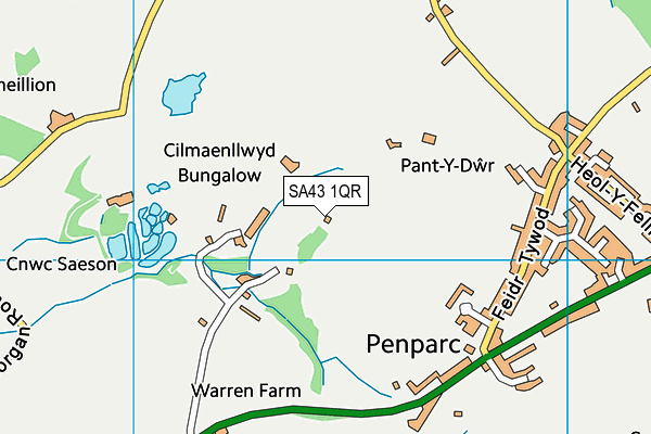 SA43 1QR map - OS VectorMap District (Ordnance Survey)