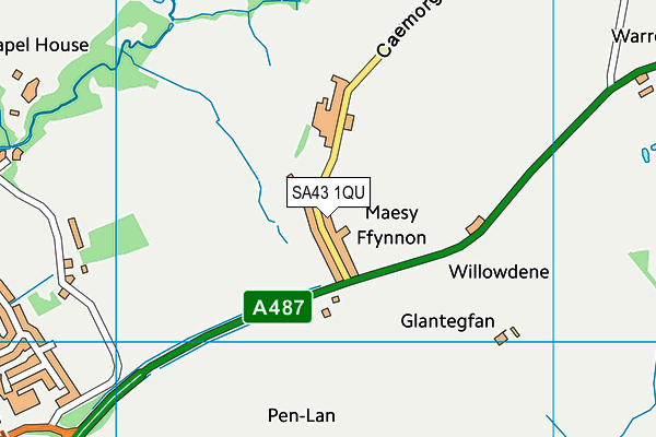 SA43 1QU map - OS VectorMap District (Ordnance Survey)