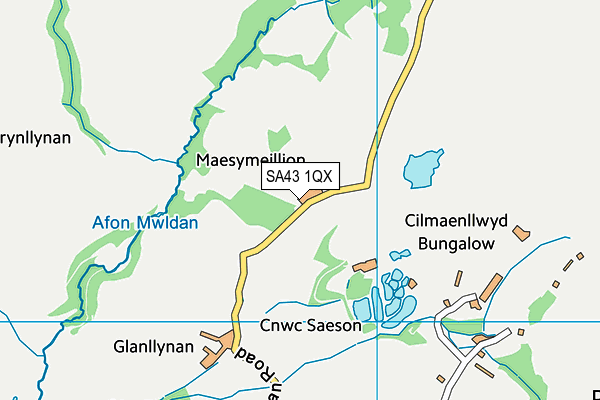 SA43 1QX map - OS VectorMap District (Ordnance Survey)