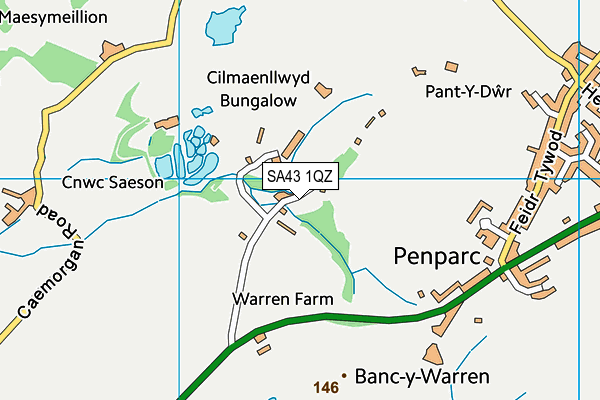 SA43 1QZ map - OS VectorMap District (Ordnance Survey)