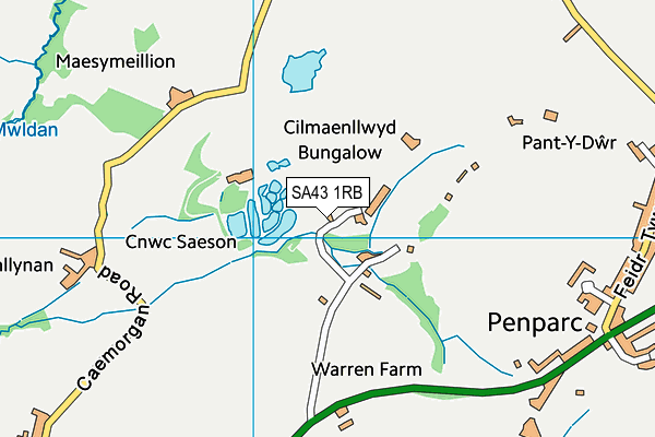 SA43 1RB map - OS VectorMap District (Ordnance Survey)