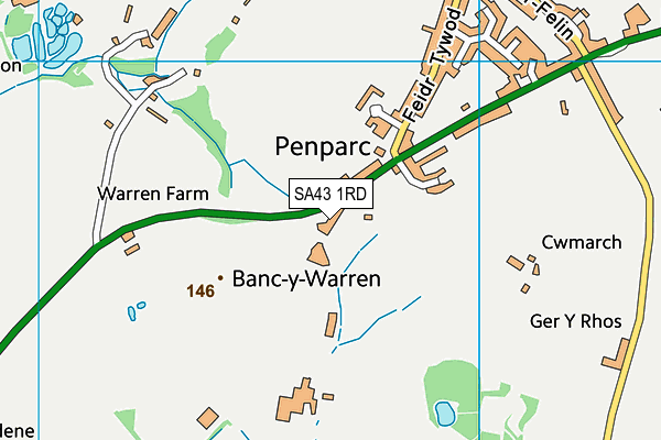 SA43 1RD map - OS VectorMap District (Ordnance Survey)