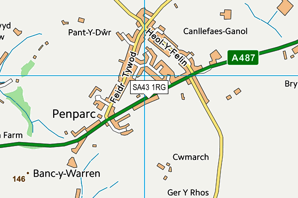 SA43 1RG map - OS VectorMap District (Ordnance Survey)