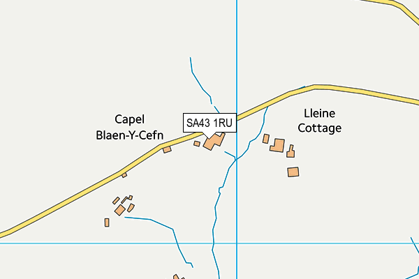 SA43 1RU map - OS VectorMap District (Ordnance Survey)