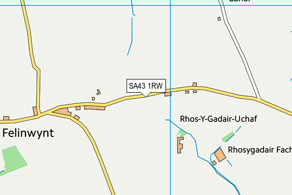 SA43 1RW map - OS VectorMap District (Ordnance Survey)