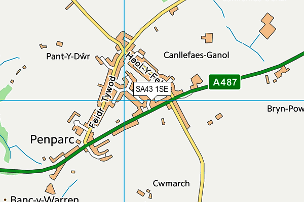 SA43 1SE map - OS VectorMap District (Ordnance Survey)