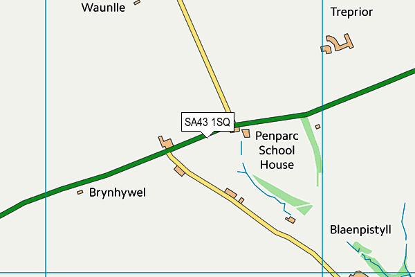 SA43 1SQ map - OS VectorMap District (Ordnance Survey)