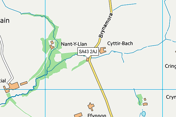 SA43 2AJ map - OS VectorMap District (Ordnance Survey)