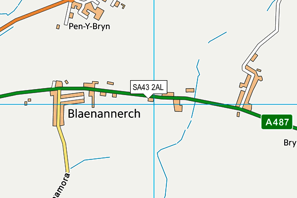 SA43 2AL map - OS VectorMap District (Ordnance Survey)