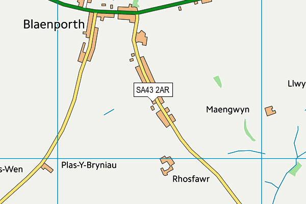 SA43 2AR map - OS VectorMap District (Ordnance Survey)