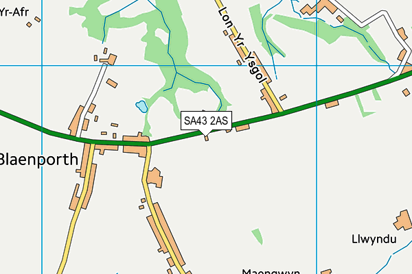 SA43 2AS map - OS VectorMap District (Ordnance Survey)
