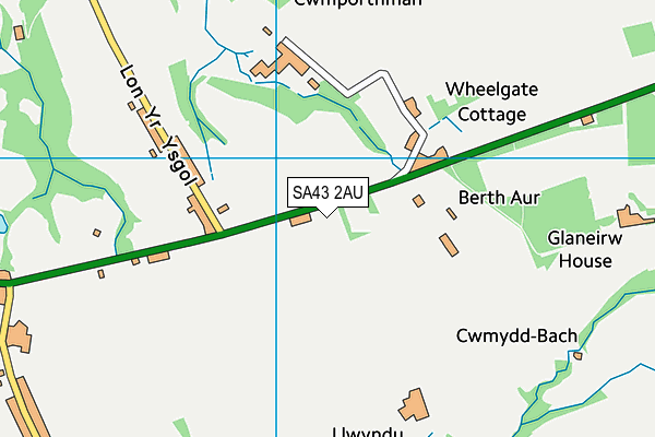 SA43 2AU map - OS VectorMap District (Ordnance Survey)