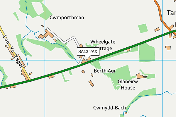 SA43 2AX map - OS VectorMap District (Ordnance Survey)