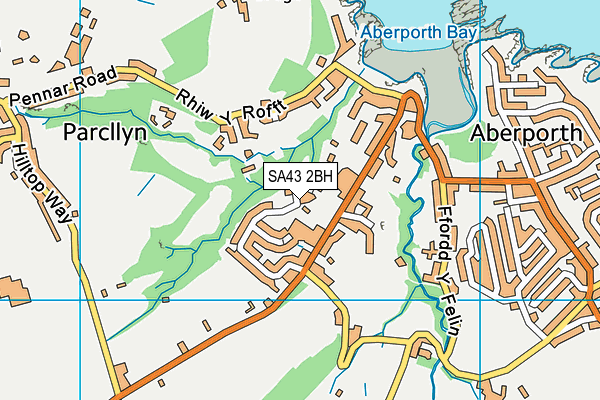 SA43 2BH map - OS VectorMap District (Ordnance Survey)