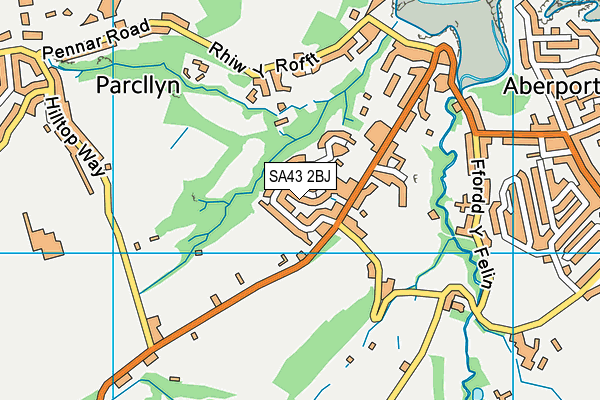 SA43 2BJ map - OS VectorMap District (Ordnance Survey)