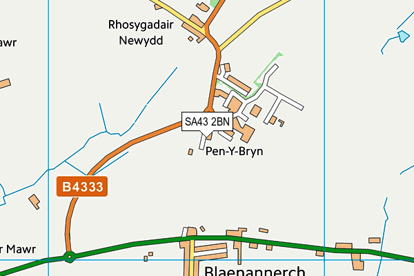 SA43 2BN map - OS VectorMap District (Ordnance Survey)