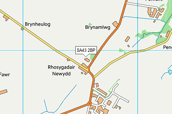 SA43 2BP map - OS VectorMap District (Ordnance Survey)