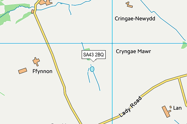 SA43 2BQ map - OS VectorMap District (Ordnance Survey)