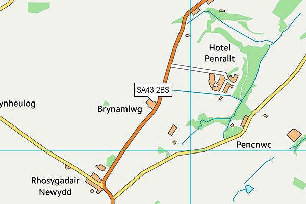 SA43 2BS map - OS VectorMap District (Ordnance Survey)