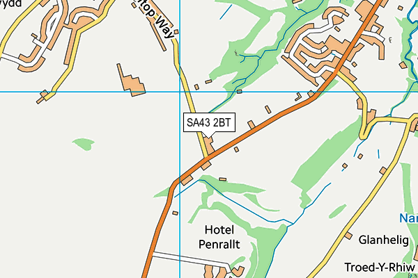 SA43 2BT map - OS VectorMap District (Ordnance Survey)