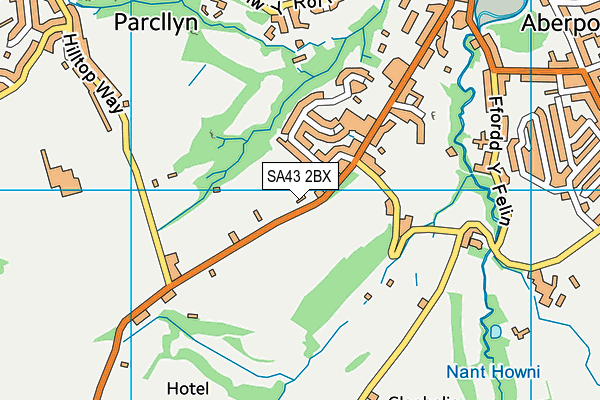 SA43 2BX map - OS VectorMap District (Ordnance Survey)