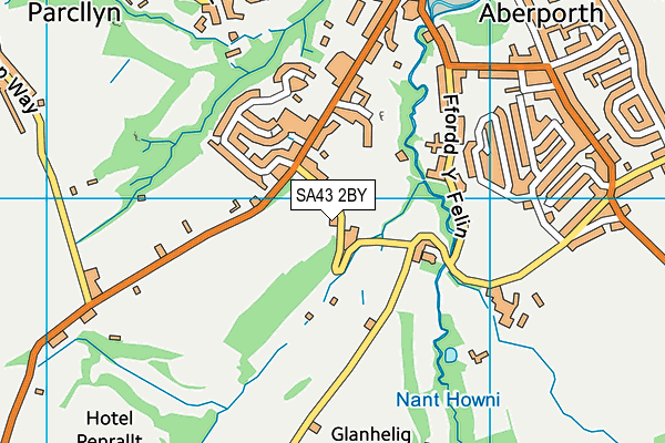 SA43 2BY map - OS VectorMap District (Ordnance Survey)