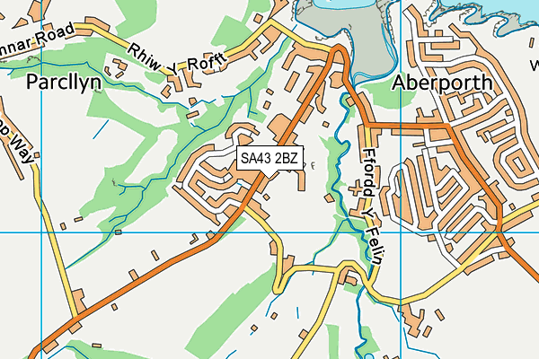 SA43 2BZ map - OS VectorMap District (Ordnance Survey)