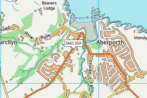 SA43 2DA map - OS VectorMap District (Ordnance Survey)