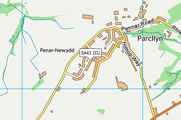 SA43 2DJ map - OS VectorMap District (Ordnance Survey)