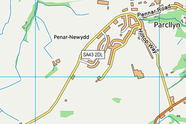 SA43 2DL map - OS VectorMap District (Ordnance Survey)