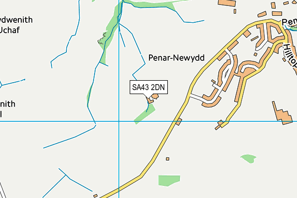 SA43 2DN map - OS VectorMap District (Ordnance Survey)