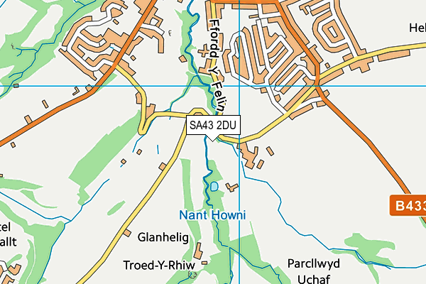 SA43 2DU map - OS VectorMap District (Ordnance Survey)