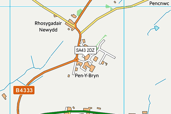 SA43 2DZ map - OS VectorMap District (Ordnance Survey)