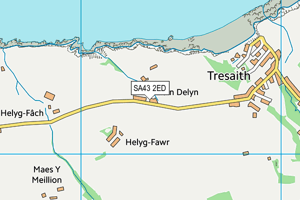 SA43 2ED map - OS VectorMap District (Ordnance Survey)