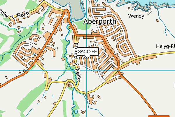 SA43 2EE map - OS VectorMap District (Ordnance Survey)