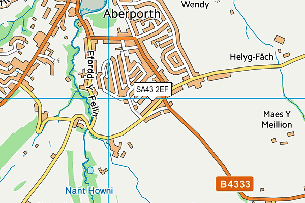 SA43 2EF map - OS VectorMap District (Ordnance Survey)