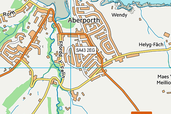 SA43 2EG map - OS VectorMap District (Ordnance Survey)