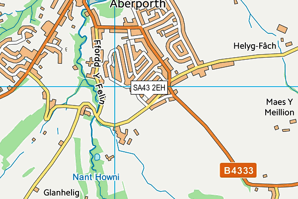 SA43 2EH map - OS VectorMap District (Ordnance Survey)