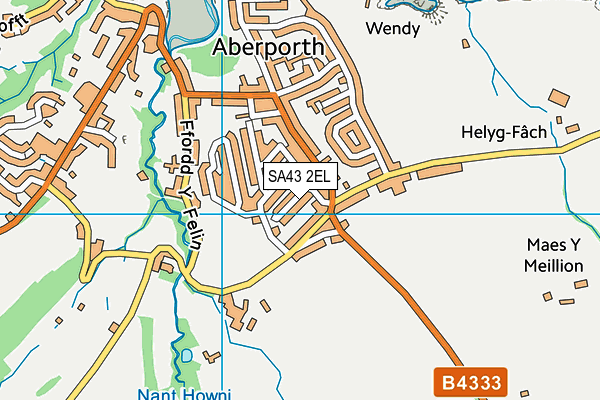 SA43 2EL map - OS VectorMap District (Ordnance Survey)