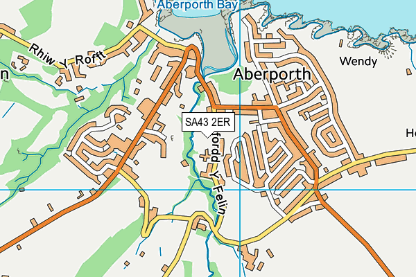 SA43 2ER map - OS VectorMap District (Ordnance Survey)