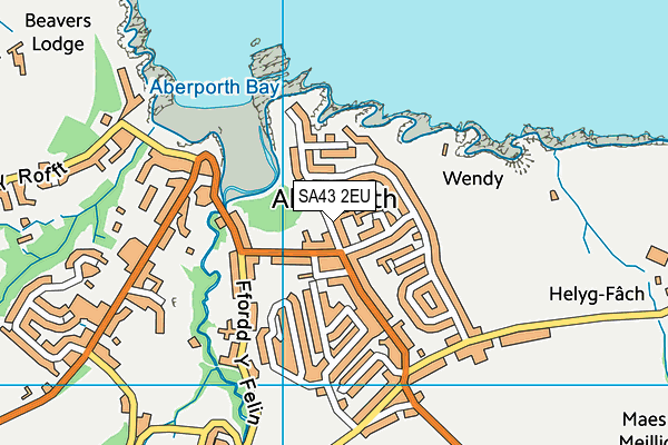 SA43 2EU map - OS VectorMap District (Ordnance Survey)