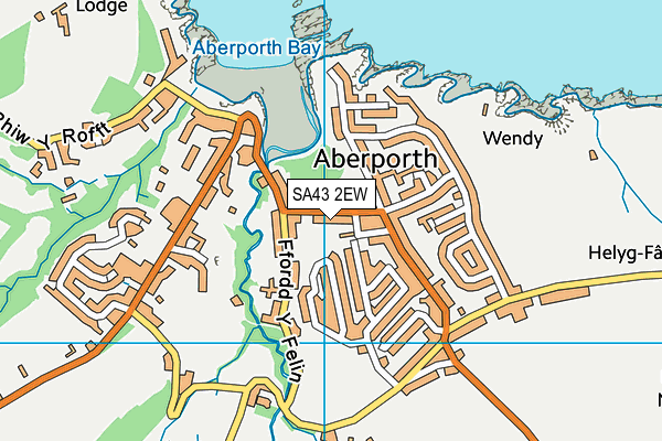 SA43 2EW map - OS VectorMap District (Ordnance Survey)