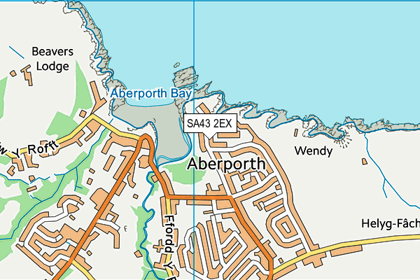 SA43 2EX map - OS VectorMap District (Ordnance Survey)