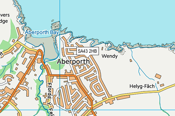 SA43 2HB map - OS VectorMap District (Ordnance Survey)