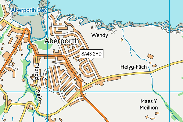 SA43 2HD map - OS VectorMap District (Ordnance Survey)