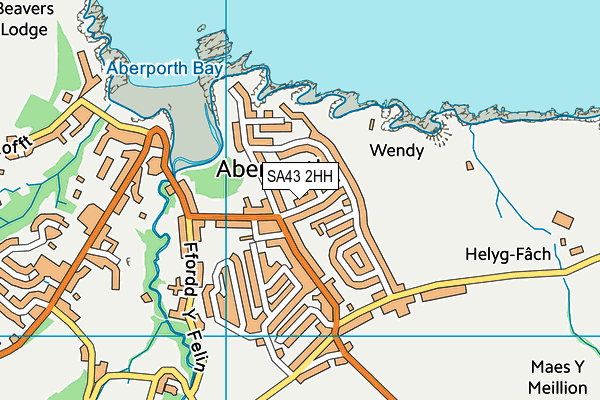 SA43 2HH map - OS VectorMap District (Ordnance Survey)