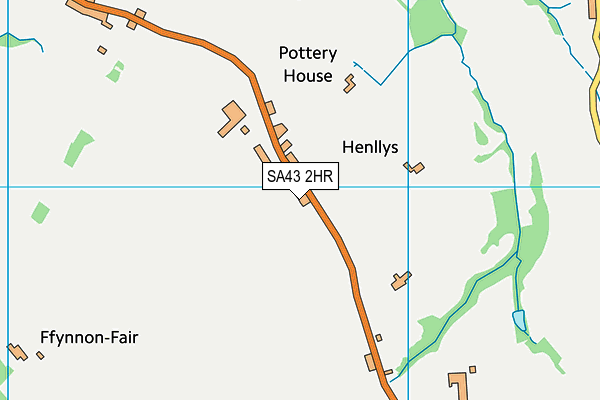 SA43 2HR map - OS VectorMap District (Ordnance Survey)